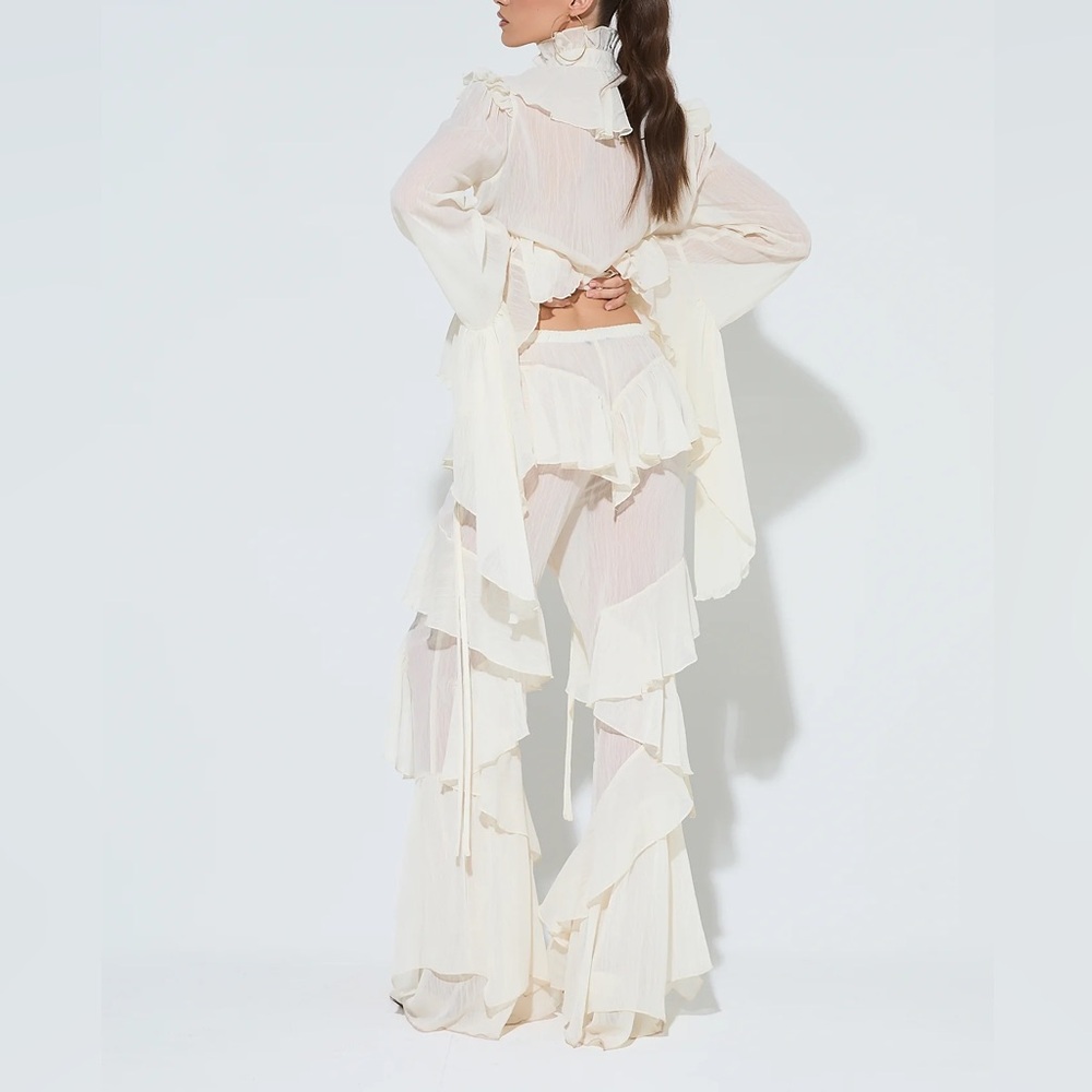 2PCs Ruffled Pant Set - Picture 2 of 11